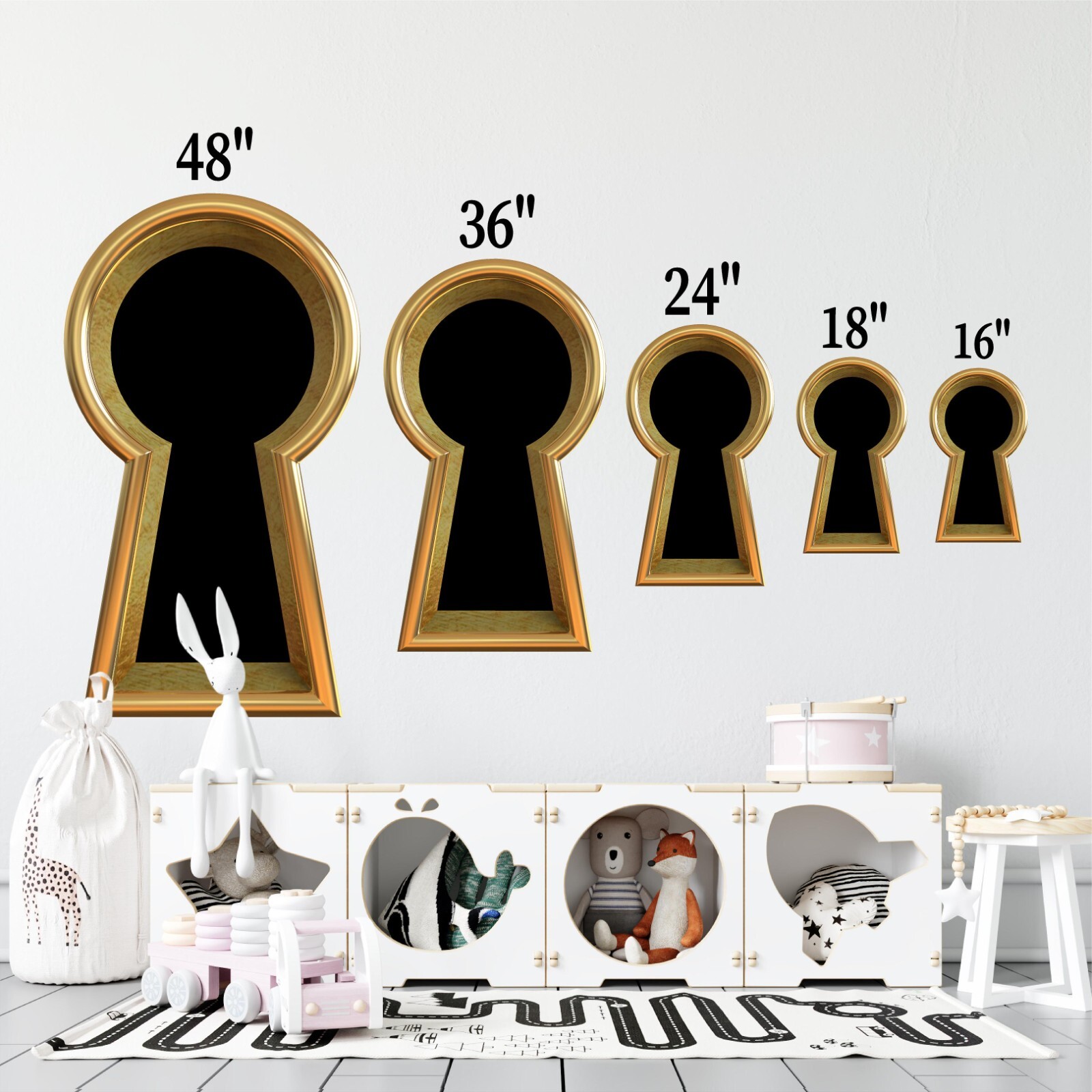 3D Keyhole Removable Wall Decal – Yellow Brick Road to Emerald Castle Decor