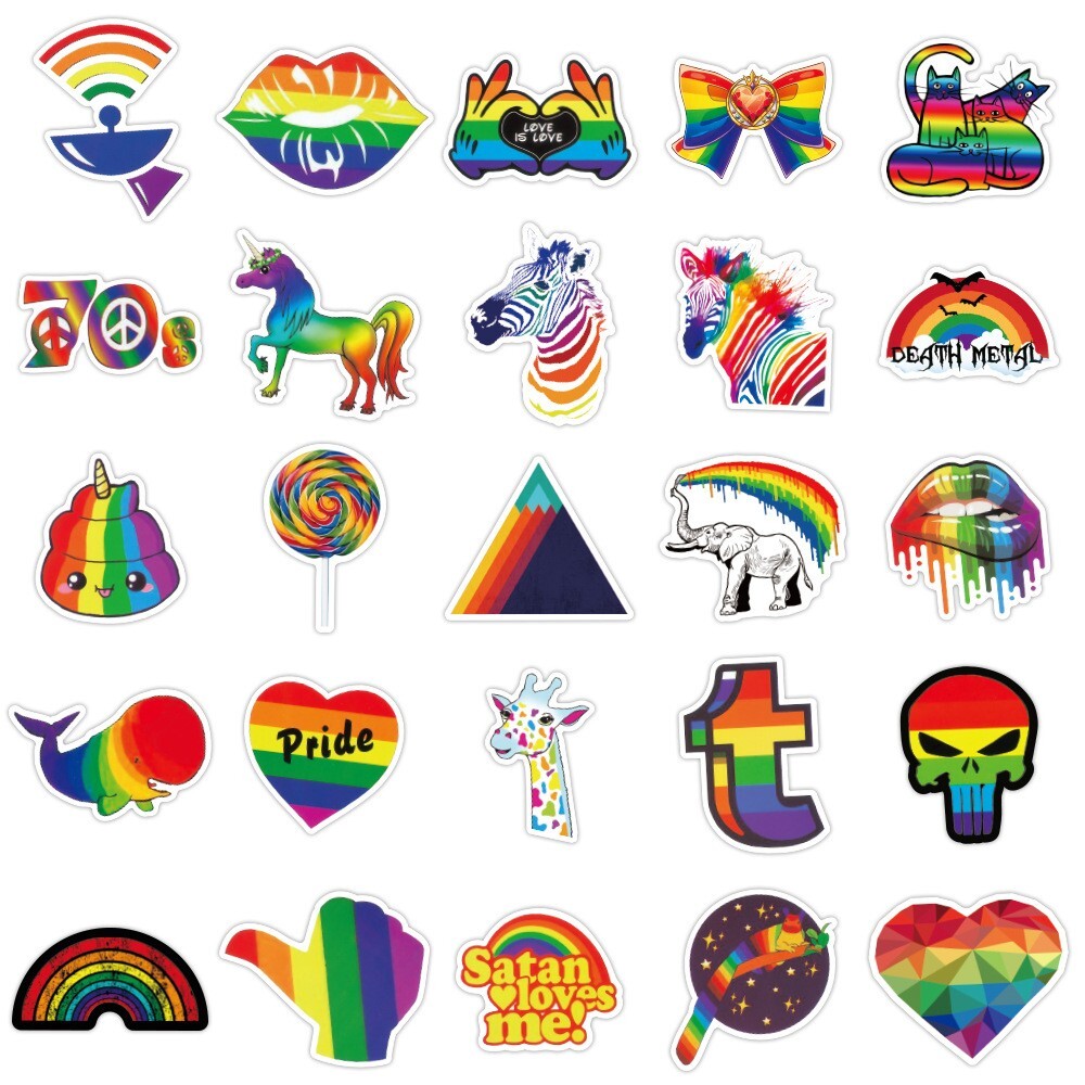 200 pcs LGBTQ Pride Stickers, Gay Lesbian Equal LOVE Waterproof