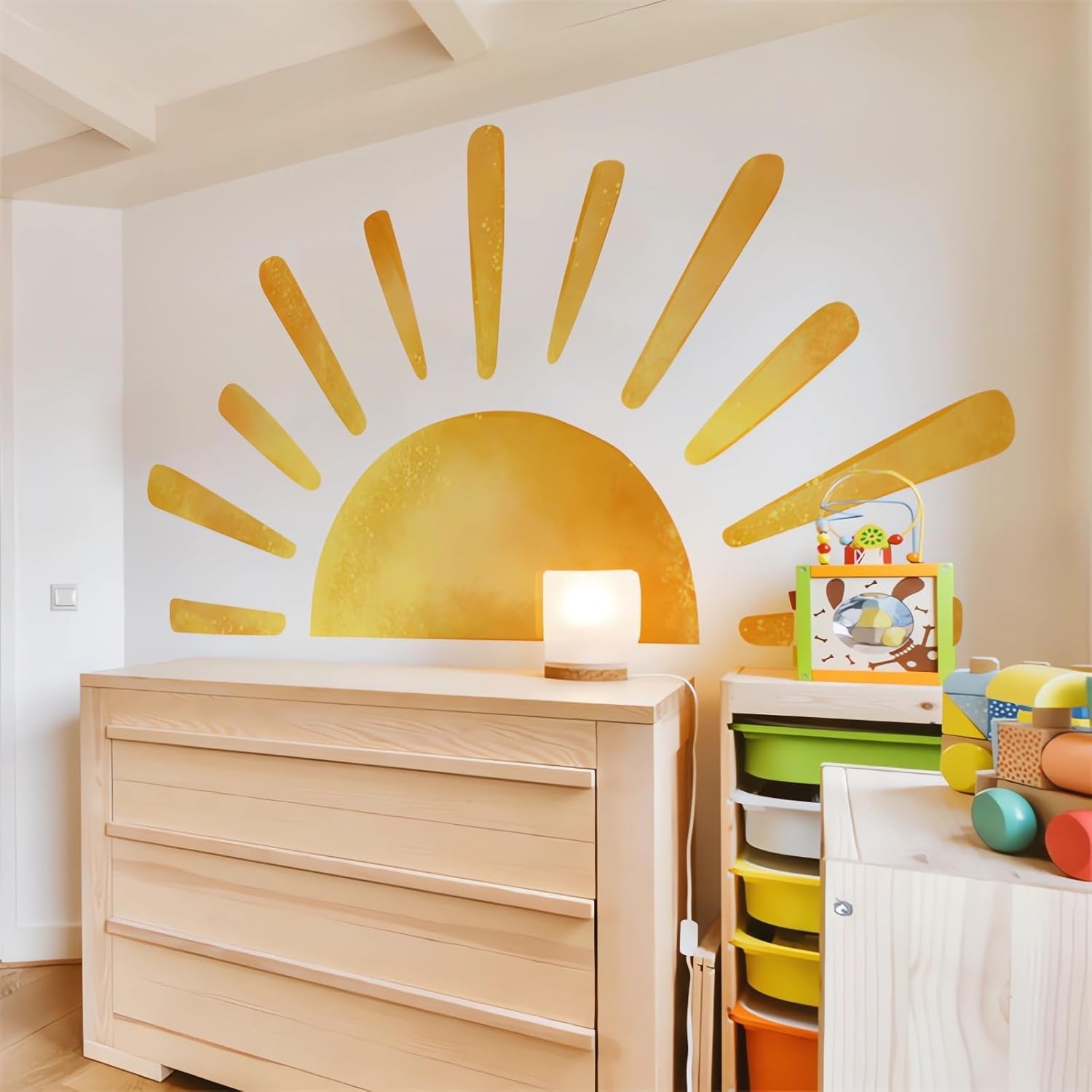68.5 x 37.4-inch large sun wall decal, removable vinyl sticker