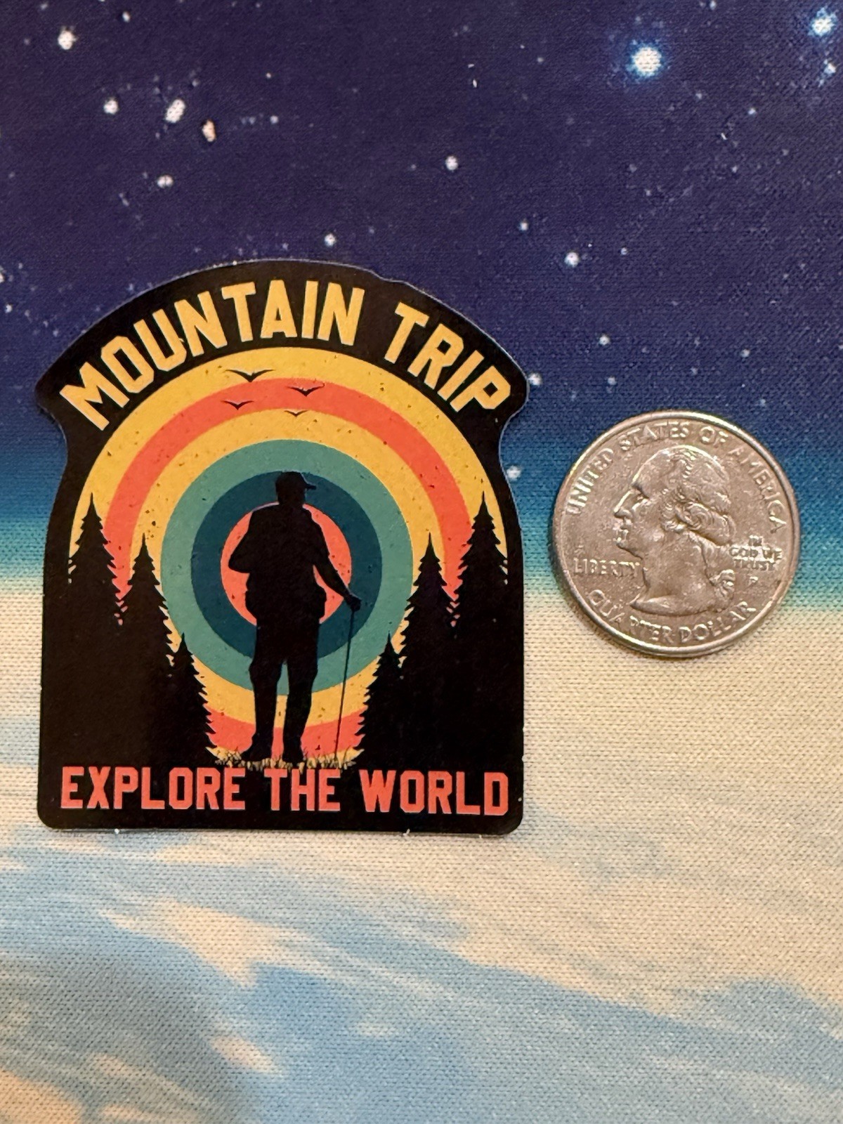 Outdoors Hiking Camping Adventure Nature Mountain Forest Trail Sticker Decal