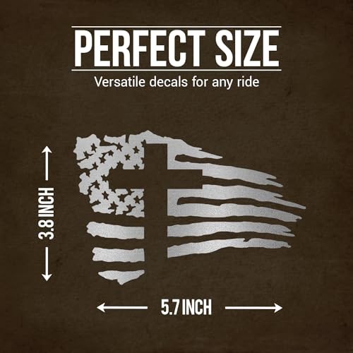 GRITKULTURE American Flag with Cross Vinyl Decal Sticker for US Reflective