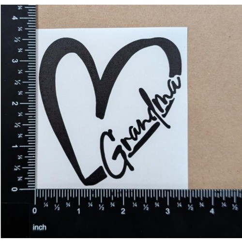 Grandma Vinyl Decal Stickers 5 in Heart Bear Best Grandma Ever Black NEW