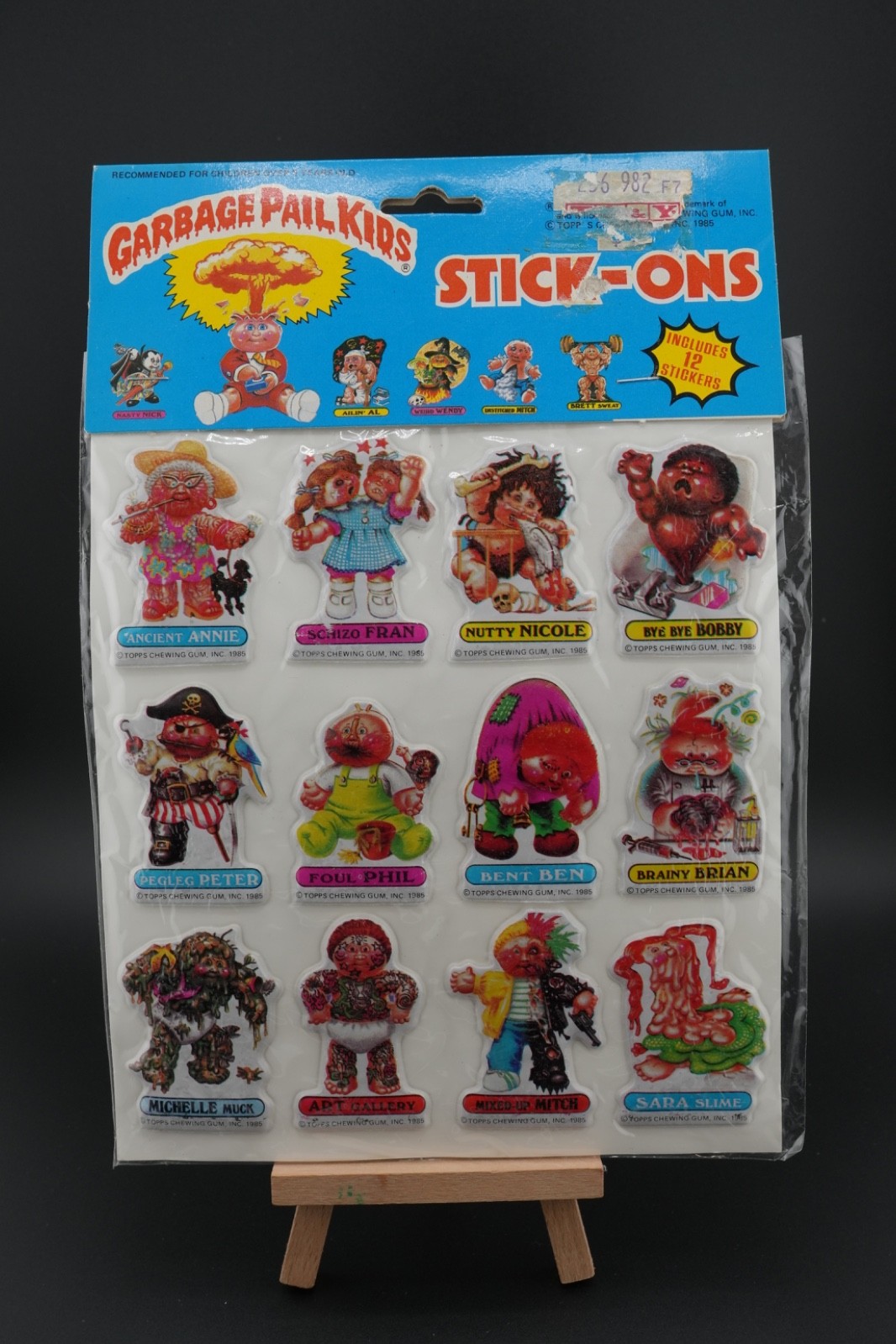 Vintage Garbage Pail Kids Stick On Name Tags Sticker Set Art GPK 1986 Set of 11