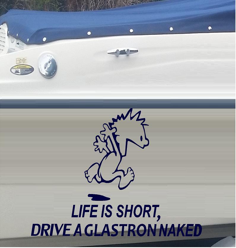 Life Is Short, Drive A Glastron Naked Vinyl Decal Home Décor 6" x 8"