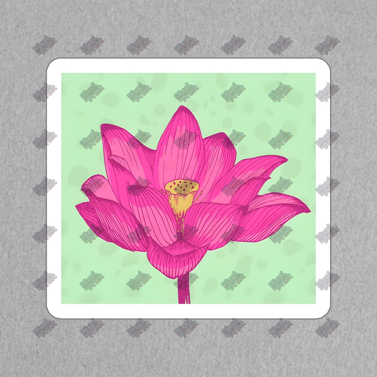 Vibrant Pink Lotus Flower Vinyl Sticker Perfect for Laptops, Water #278041