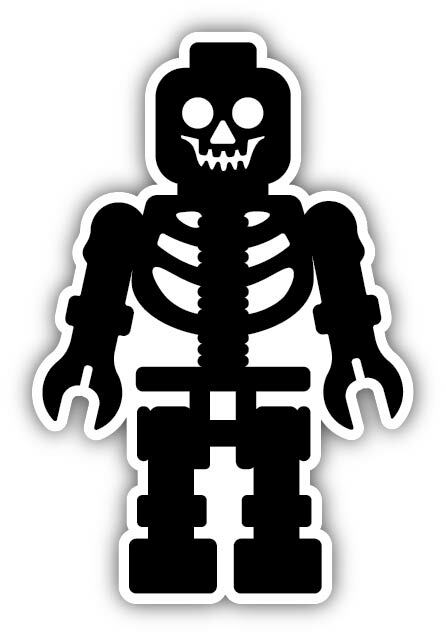 Halloween Skeleton Building Blocks Sticker Decal pick a size