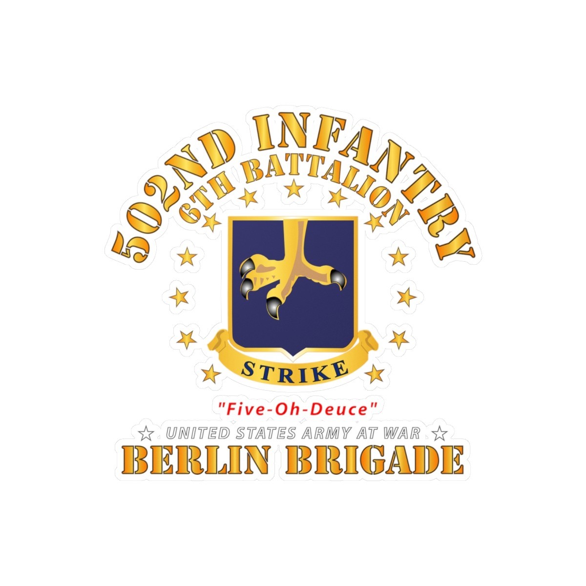 Kiss-Cut Vinyl Decals – Army – 6th Battalion 502nd Infantry – Berlin Brigade
