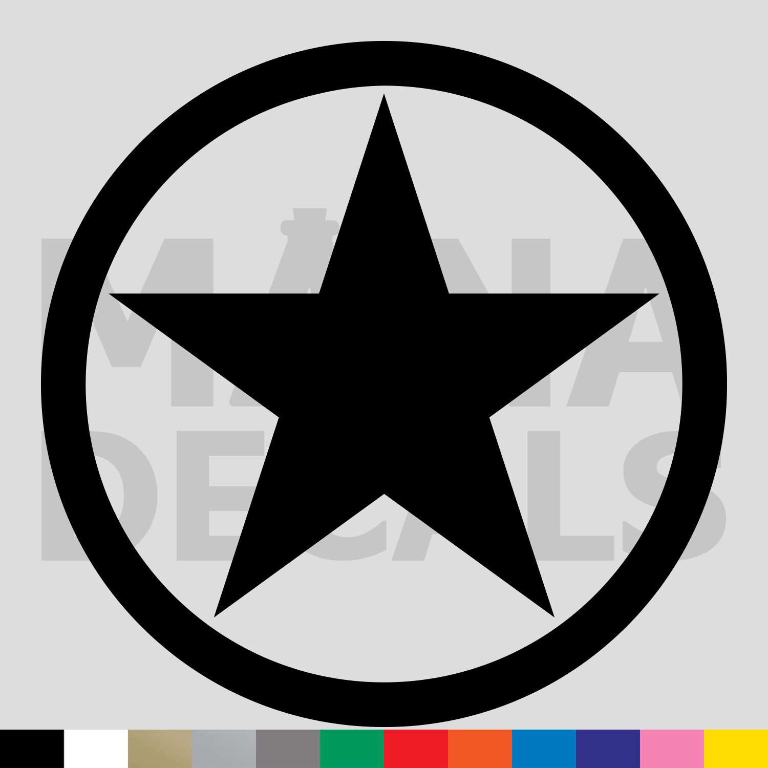 Star Emblem Vinyl Die Cut Decal Sticker – Army Military