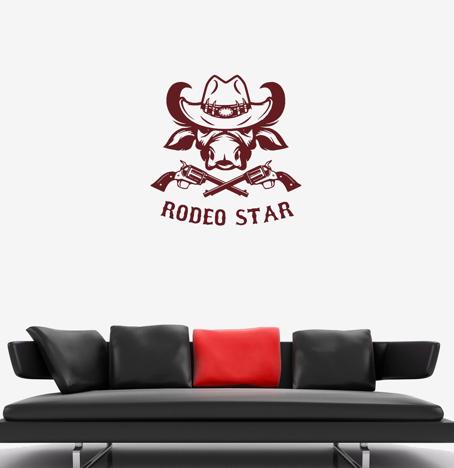 Wall Decal Red Bull Head Star Rodeo Sport Extreme Vinyl Sticker (ed1175)