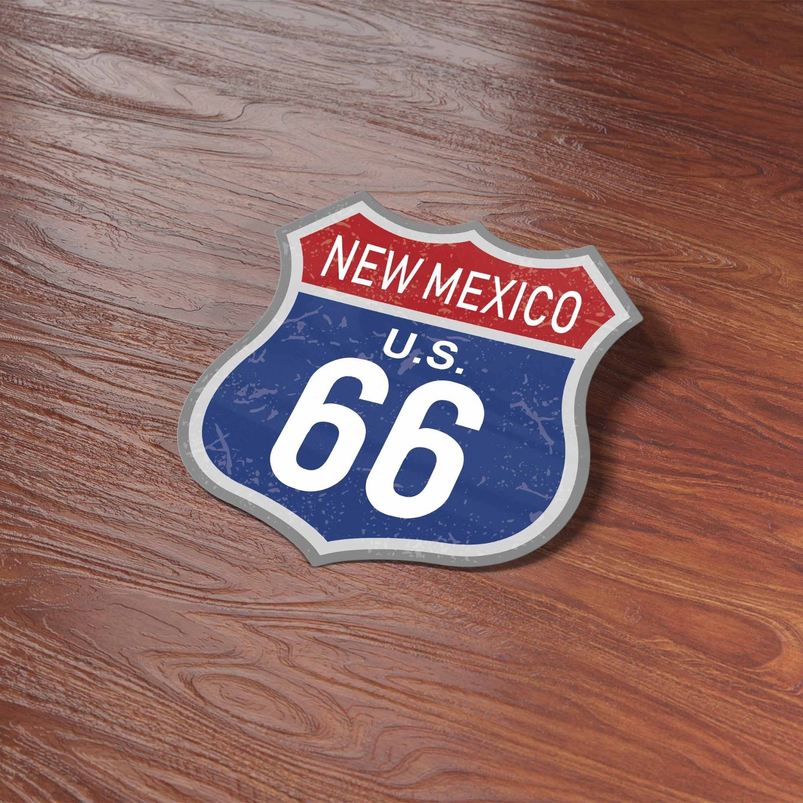 New Mexico Blue Route 66 Sticker – Cool NM Vintage Highway Sign Decal for Laptop