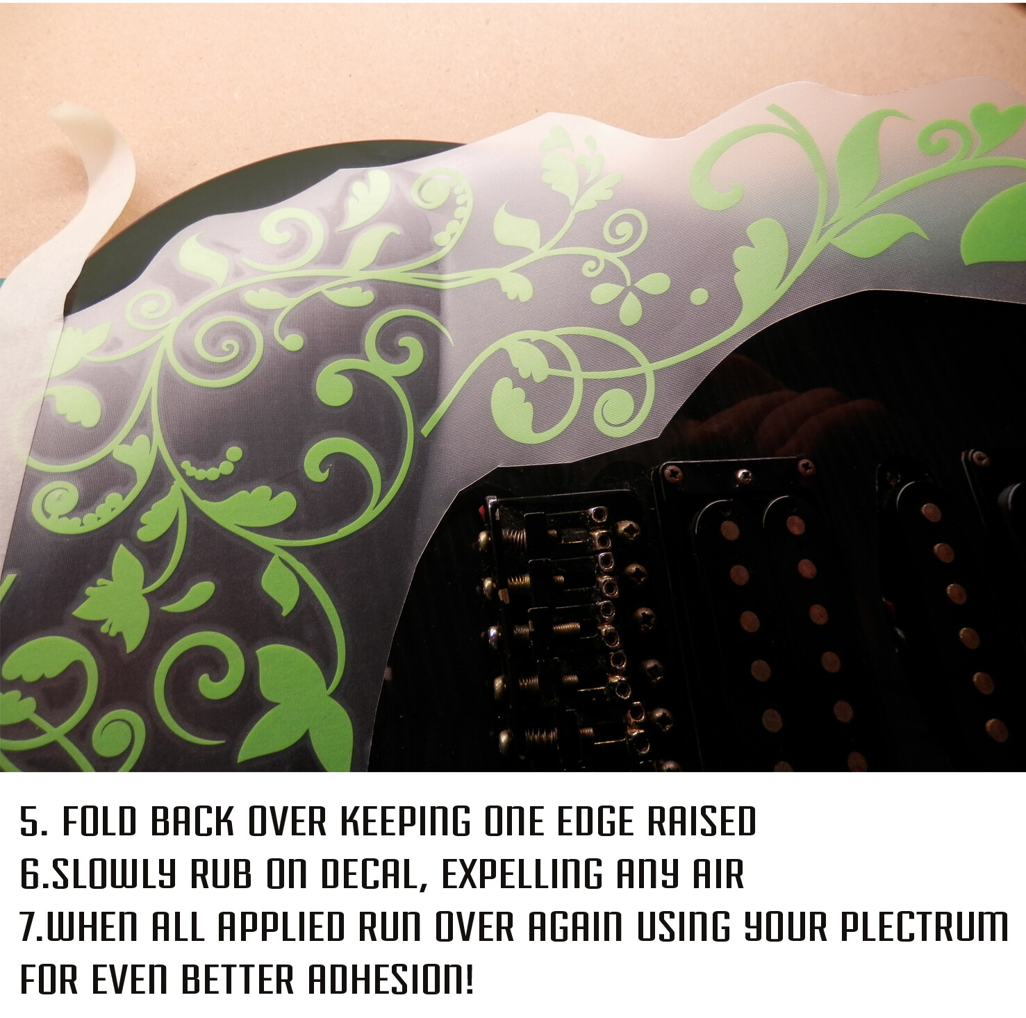 Custom Made Flames Decal Sticker Fits Guitars & Basses 12 colour options
