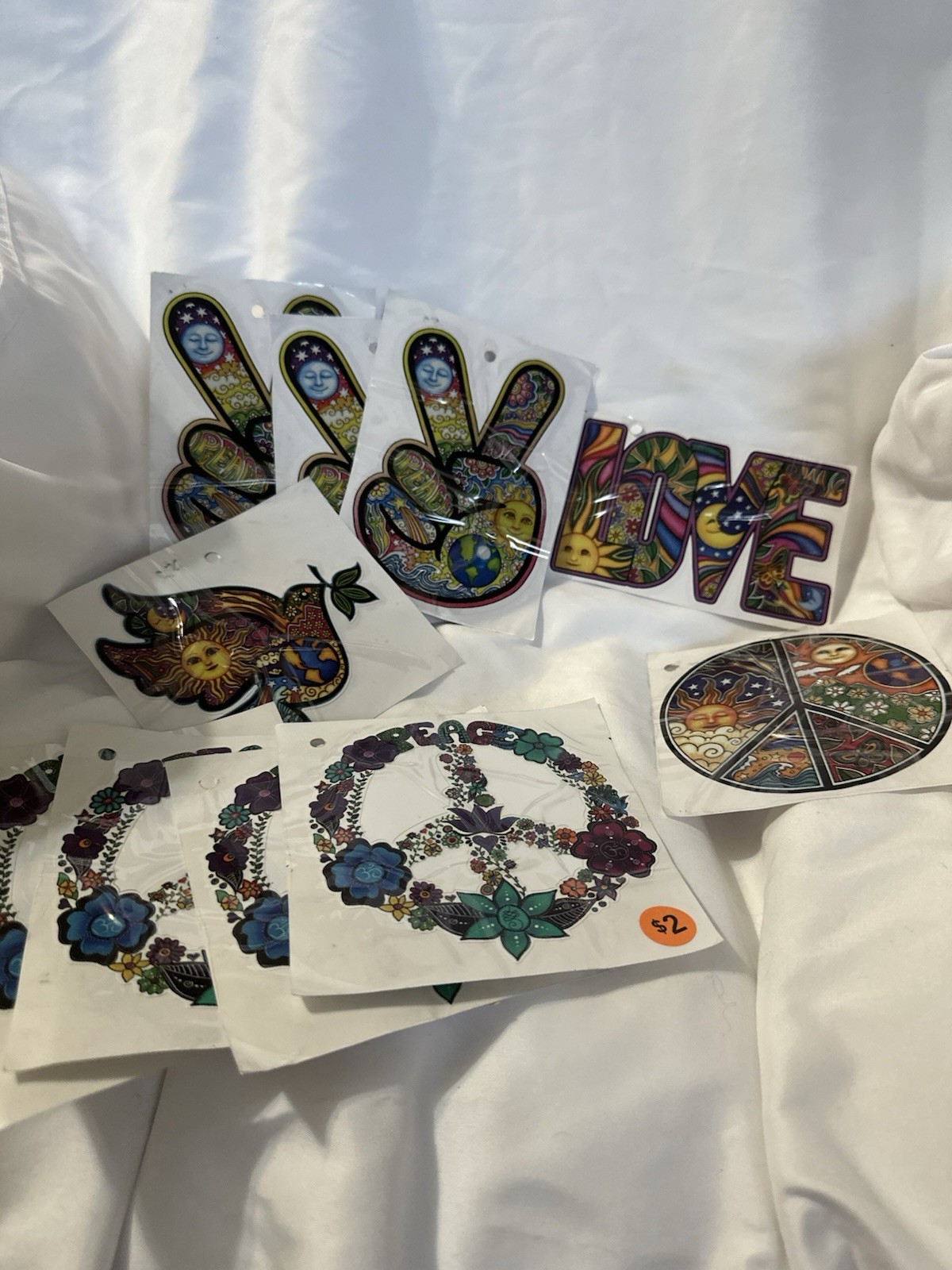 Peace Sign Love 70s Boho Gypsy Groovy Stickers Decals