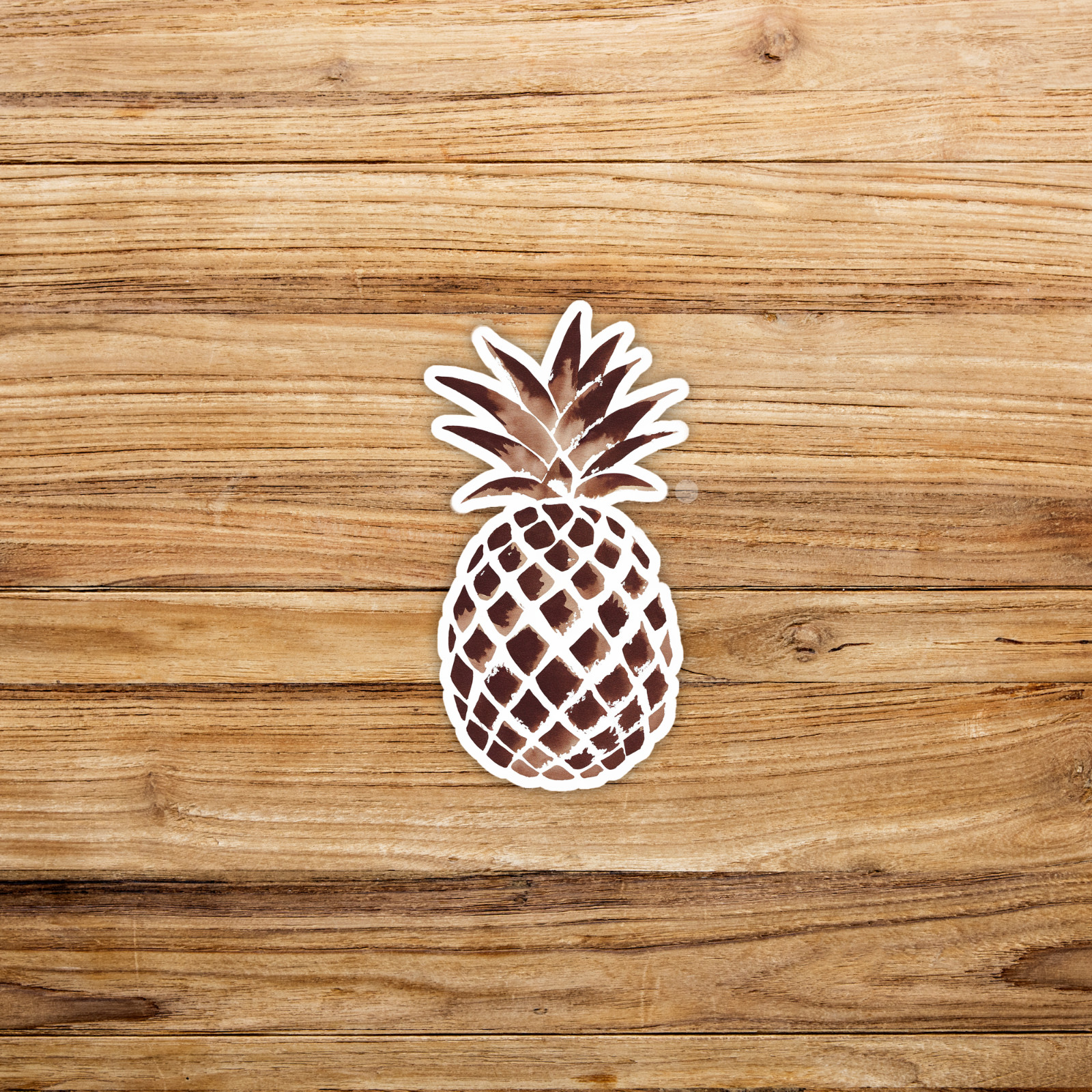 Metallic Copper Pineapple Sticker – Tropical Fruit Decal for Laptops, Tumblers #