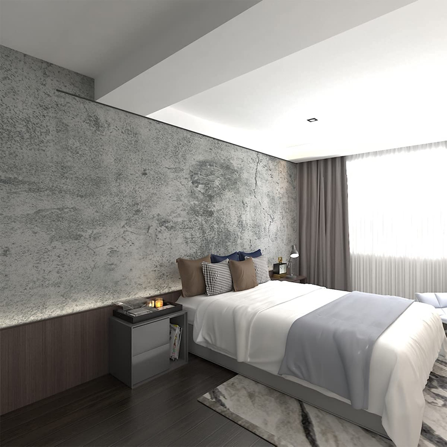 Gray Concrete Contact Paper Matte Thick Textured Grey Cement Wallpaper Peel S…