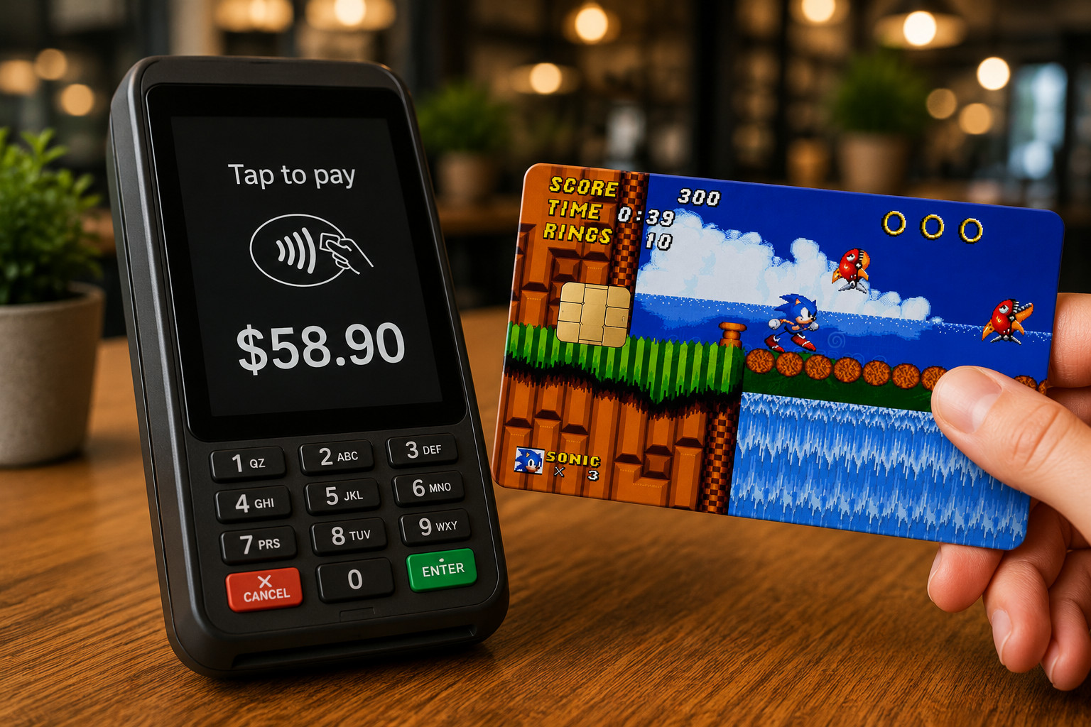 Sonic the Hedgehog Retro Arcade Debit Card Credit Card Skin Vinyl Sticker