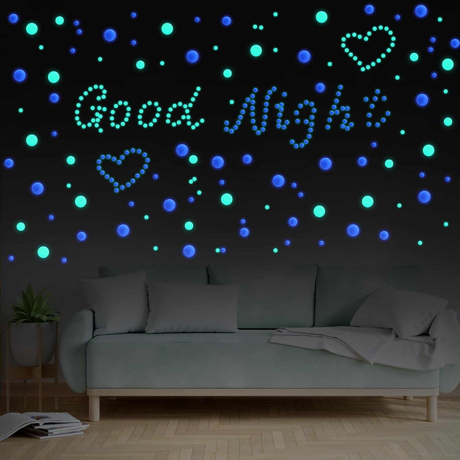 808 Pcs Glow in the Dark Ceiling Stars Wall Decals for Kids Room Decor