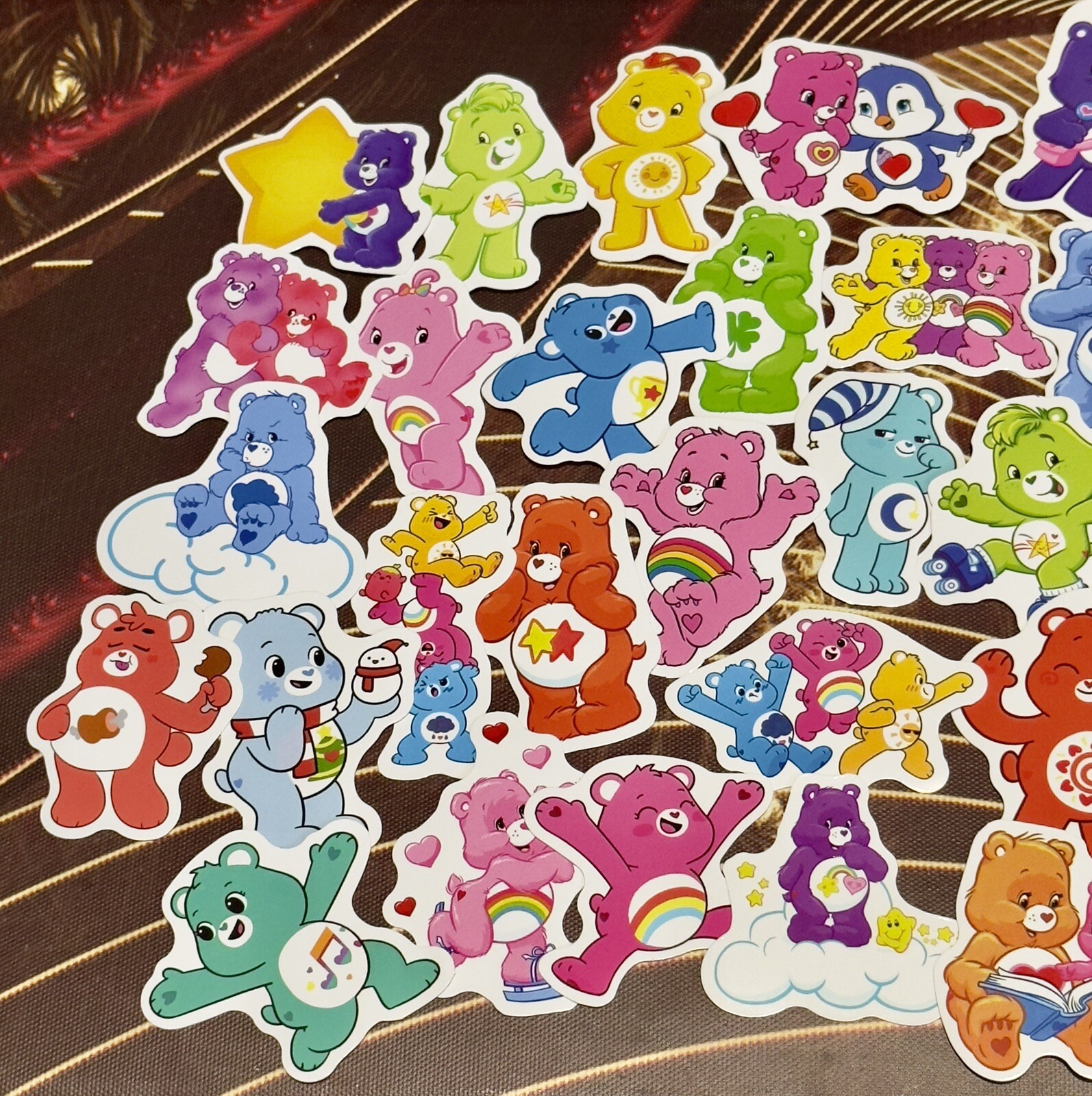 52 Pieces Bundle Pack Carebears Stickers Glossy Finish