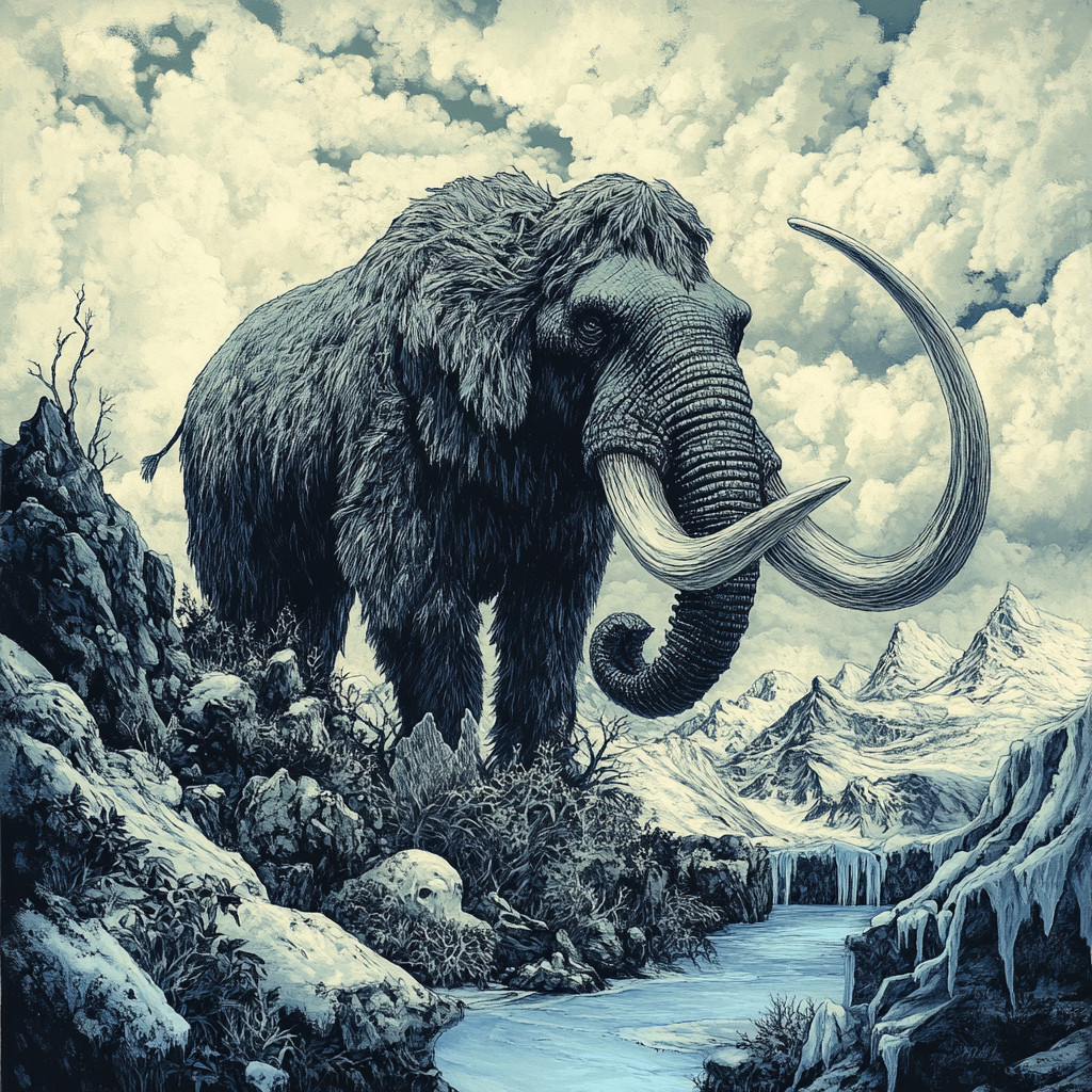 Wall Decal Sticker Mammoth Illustration Wall Sticker 18X18cm Large