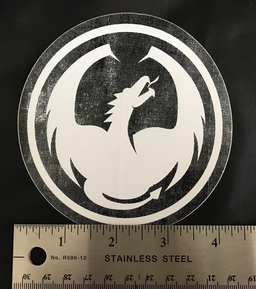 DRAGON ALLIANCE STREET DRAGON DECALS STICKERS 4.25" ROUND BLACK OR WHITE