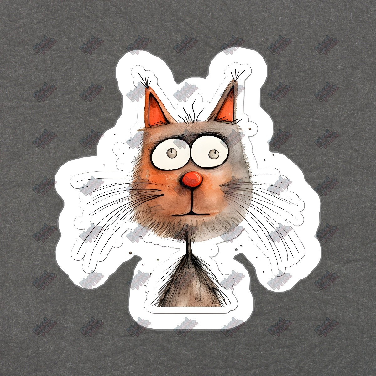 Cute Cartoon Cat Vinyl Sticker Funny Cat Decal for Laptops, Water #568106