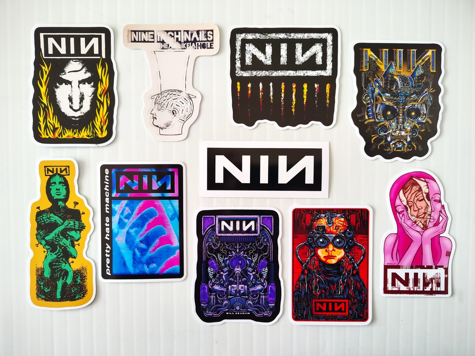 Nine Inch Nails Vinyl Sticker Lot (QTY 10) industrial metal ministry kmfdm nin