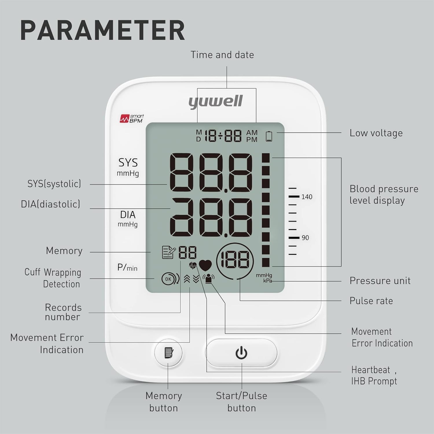 Blood Pressure Monitor, Large Upper Arm Blood Pressure Cuff, Digital Blood Press