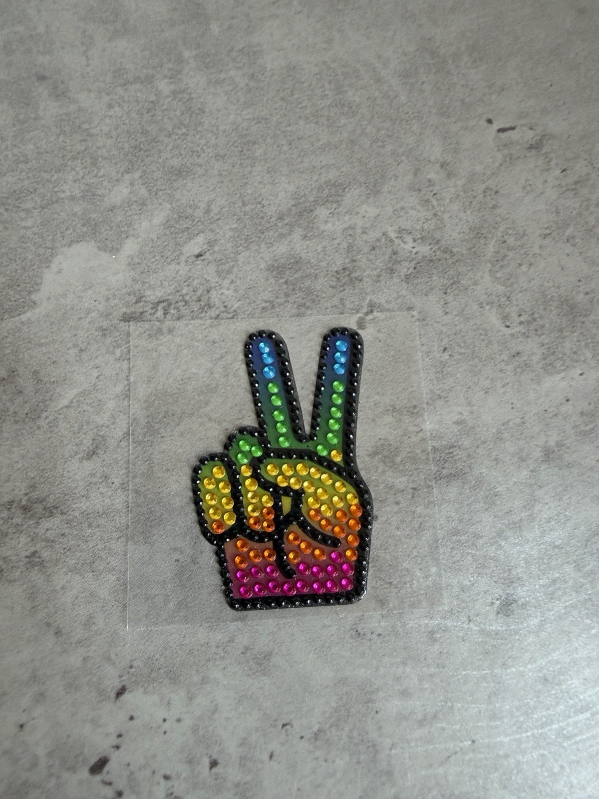 StickerBeans – 6 Multicolor 3D Rhinestone Stickers Peace Rainbow Smiley
