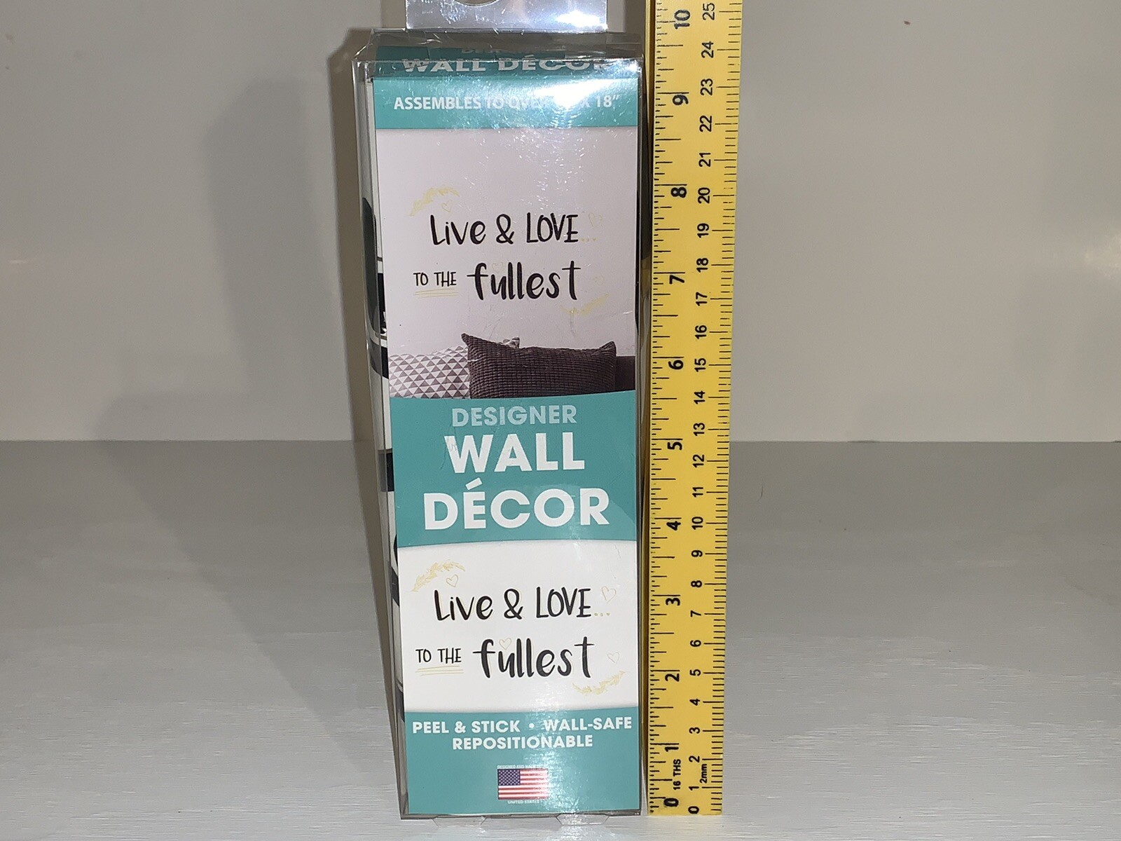 Peel People 'Live & Love to the Fullest' Wall Decor Peel & Stick 18" x 18" New