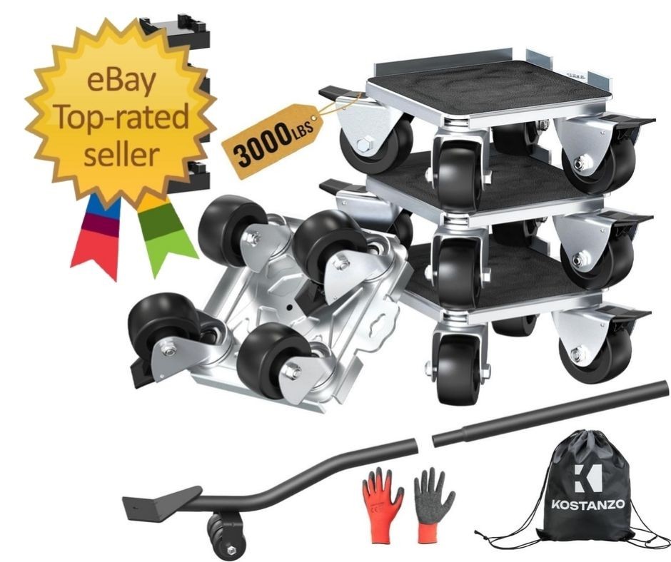 Furniture Moving Dolly with Reinforced Steel Panel Heavy Duty,360°Swivel & Top B