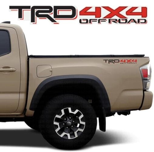 GRITKULTURE Removable TRD 4×4 Offroad Bedside Graphic Vinyl Decals 2 Pack for