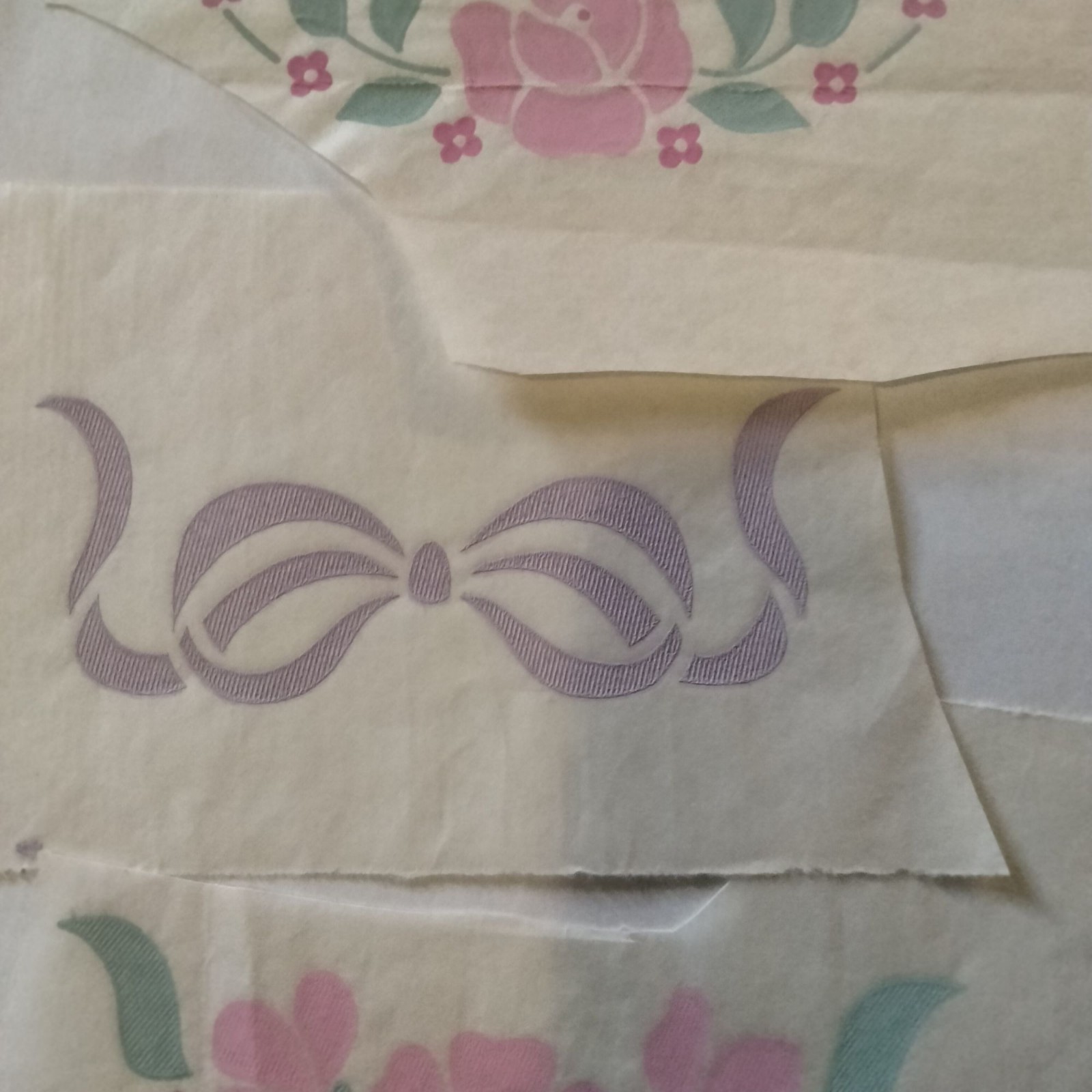 Floral Iron On Decal Pink Flower Peony Lavender Bow Lot 4