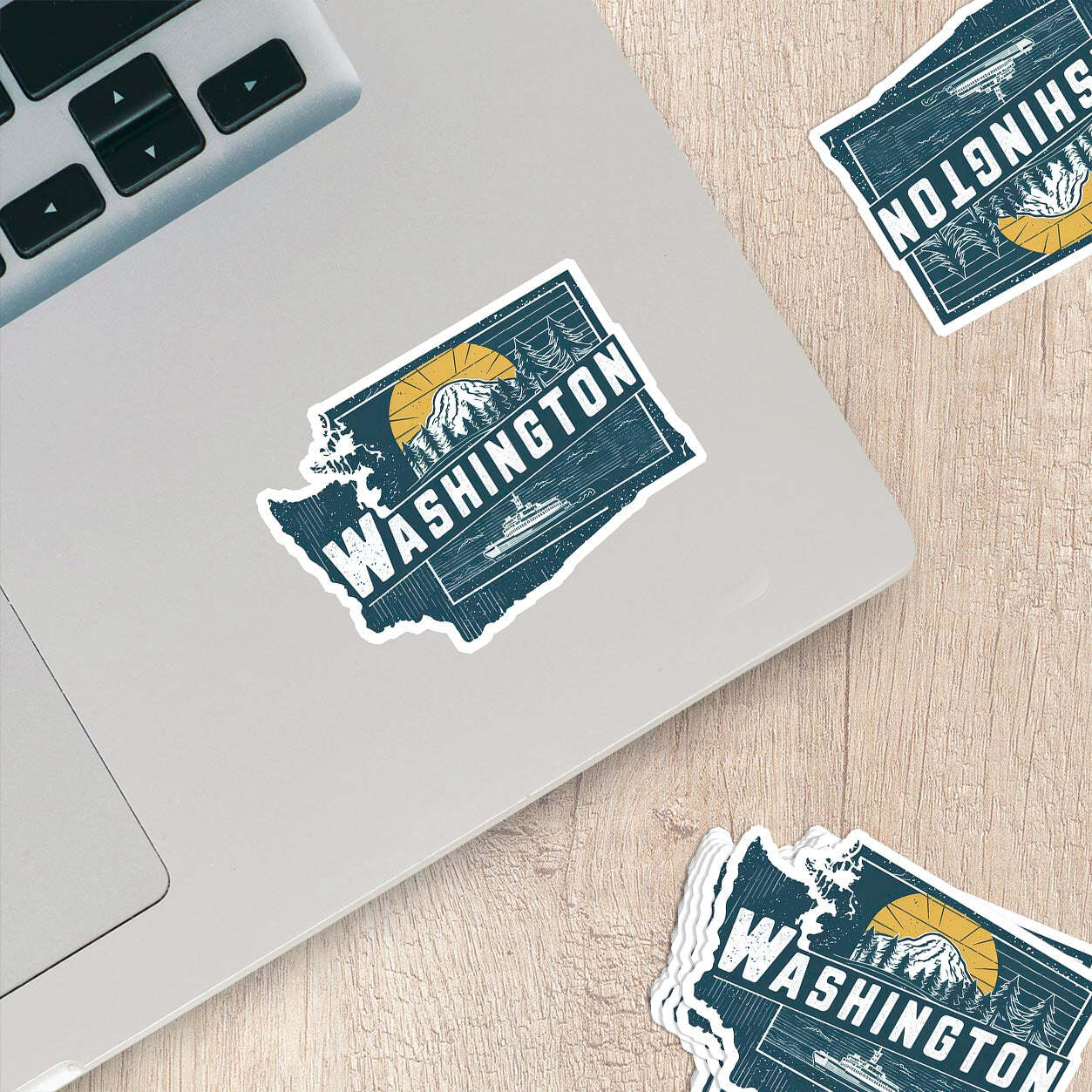 Retro Vinyl State Sticker – Washington
