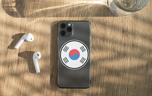 South Korea Flag Circle Sticker Decal