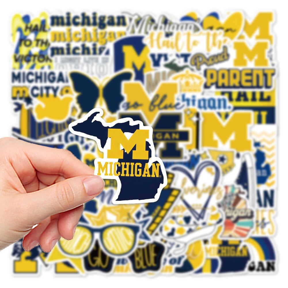50pcs University Of Michigan Stickers, UM Go Blue Ann Arbor, #244