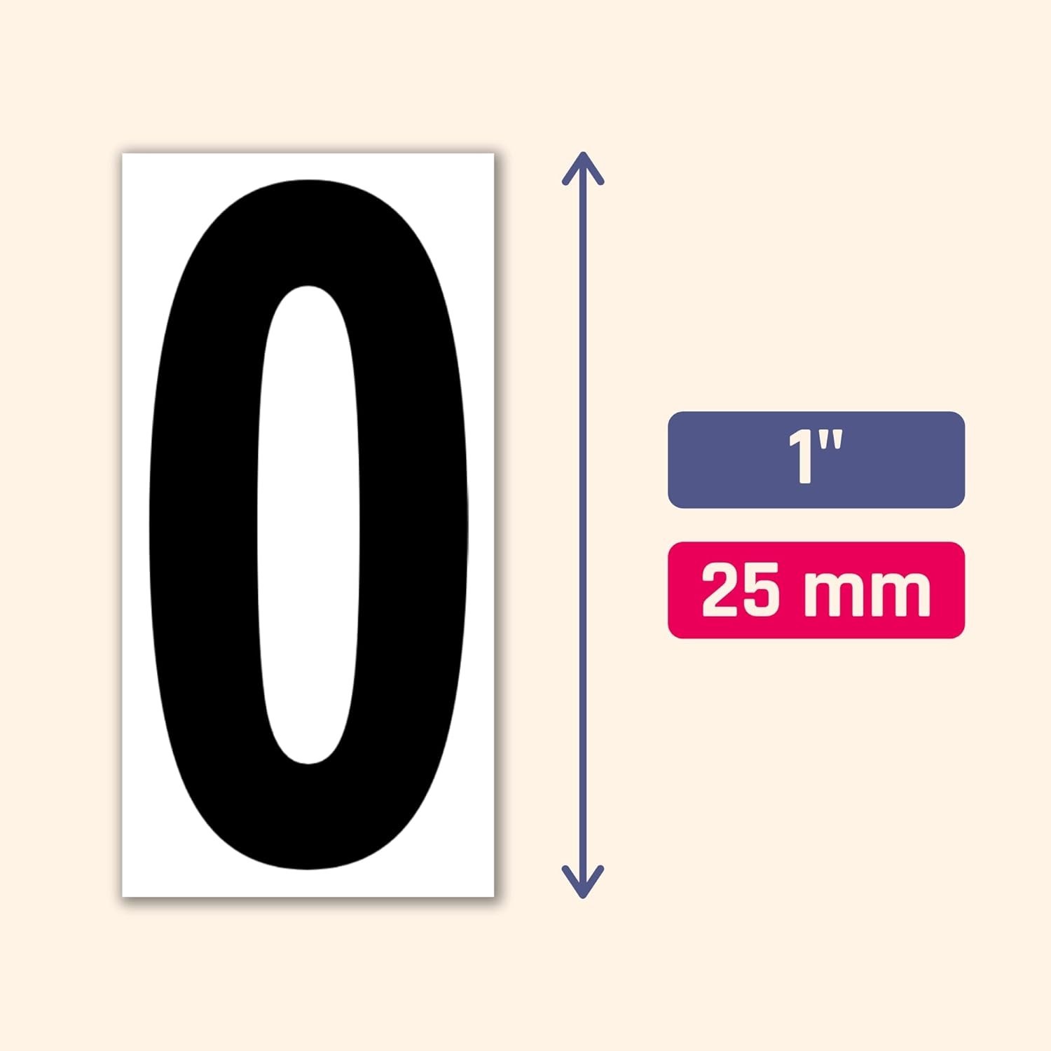 1" Waterproof Stick-On Vinyl Number Stickers – 600 Count for Indoor/Outdoor Use