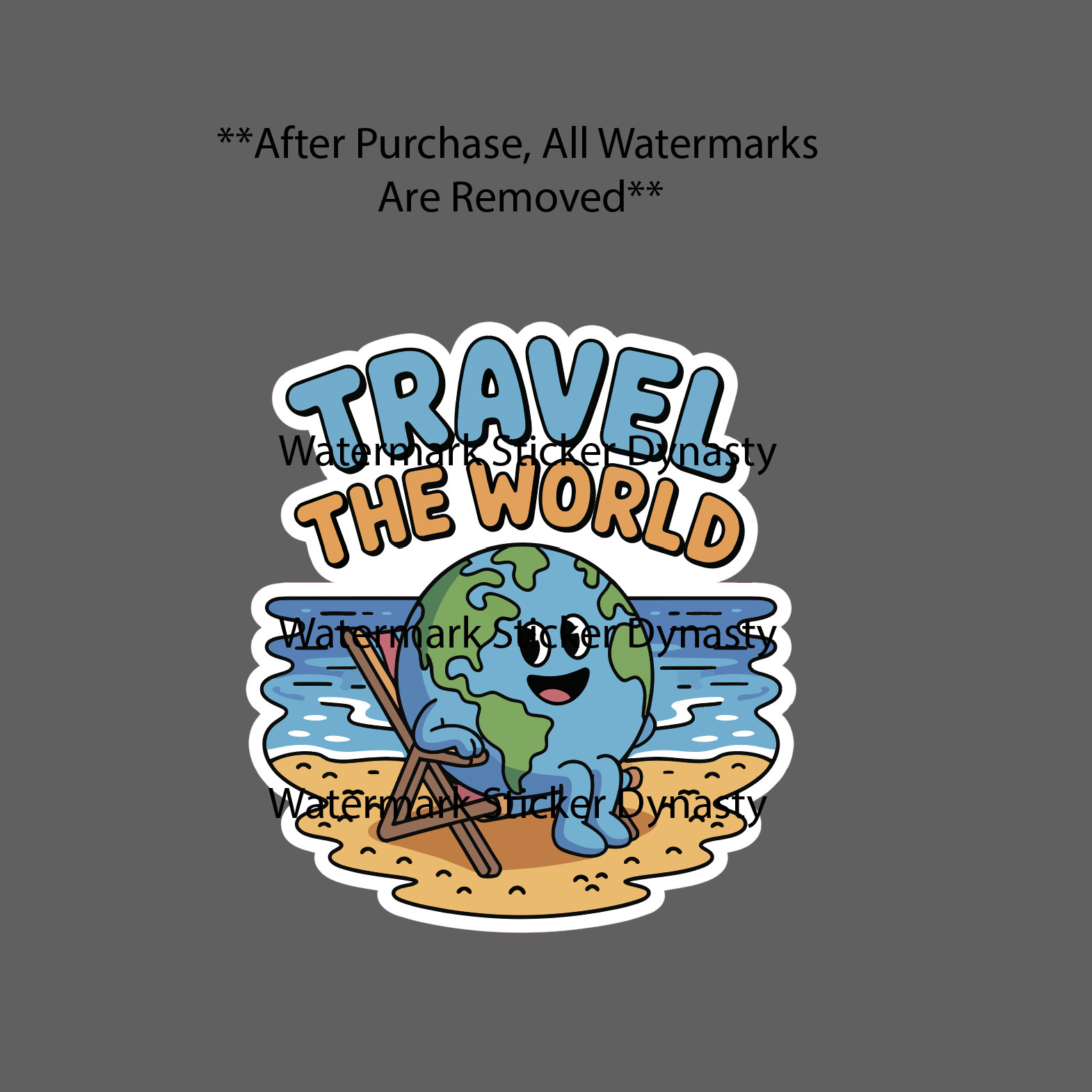 Travel The World Sticker Waterproof Decal Globe Beach Travel Outdoor Gift NEW