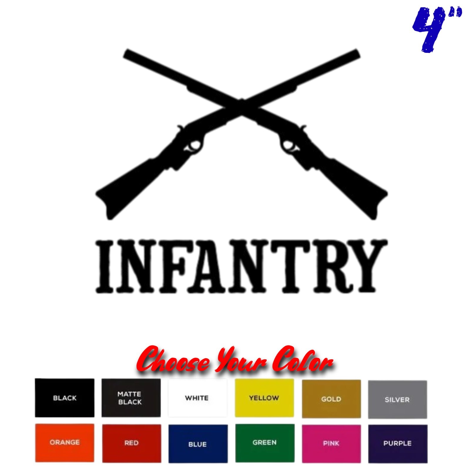 U.S. Army Infantry Crossed Rifles Window Wall Vinyl Decal Sticker Military