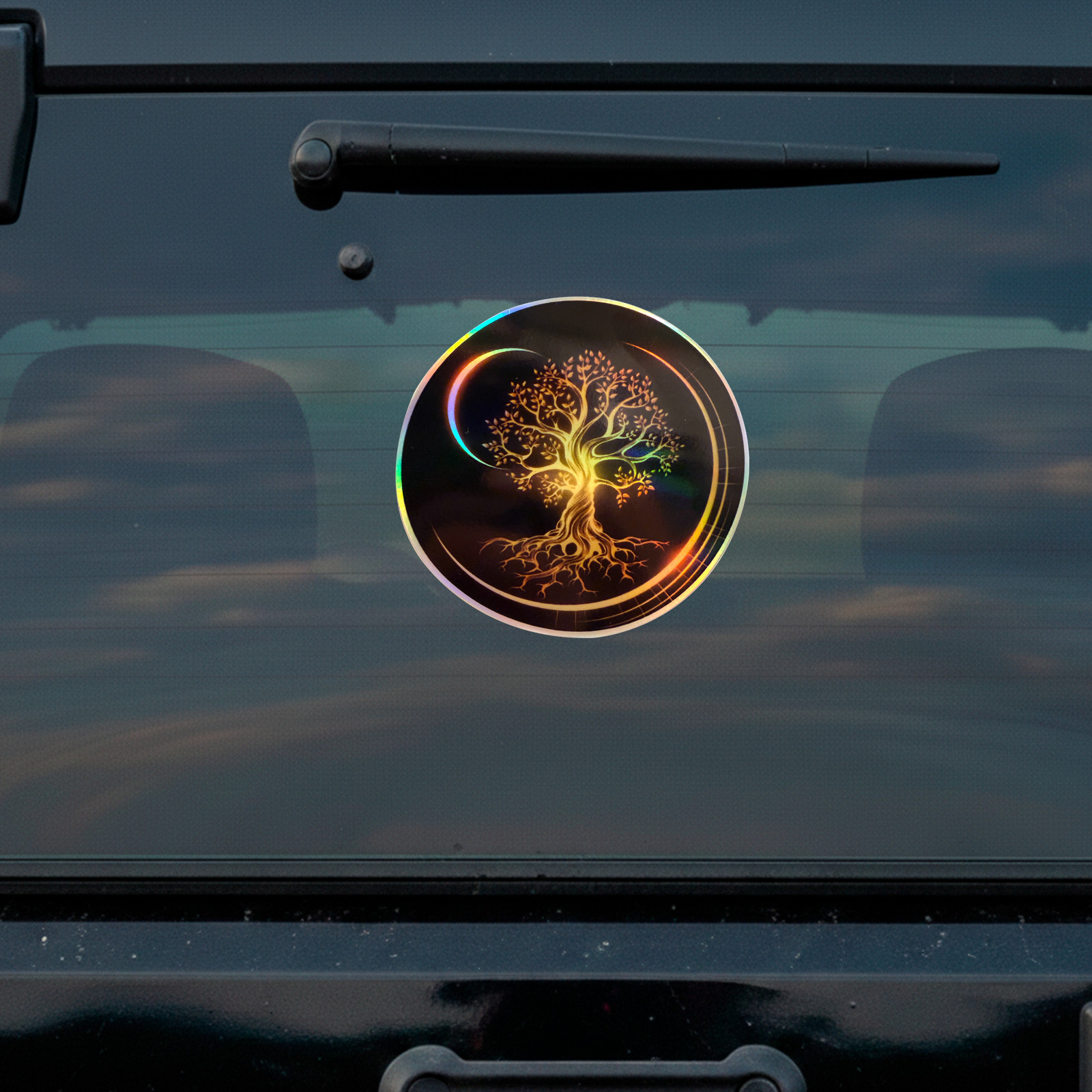 Tree of Life Vinyl Sticker 3×3 Gold Sacred Geometry Spiritual Yoga Nature Decal