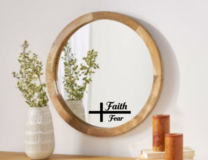 Faith Over Fear Vinyl Bumper Sticker | Cross Decal | Car Truck Window Mirror Art