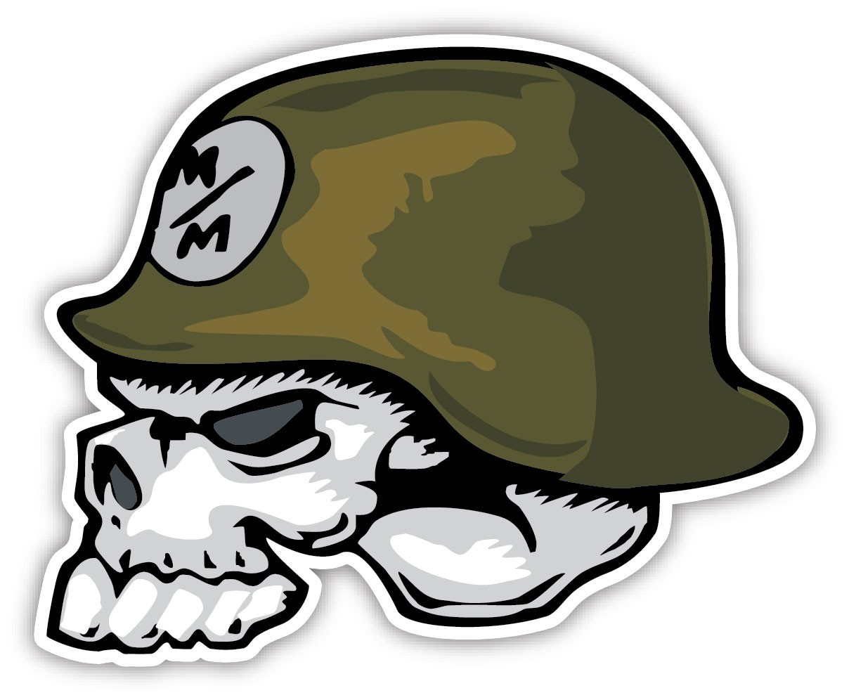 Metal Mulish Sticker Decal *3 SIZES* Vinyl Bumper Window Wall Skull Bone