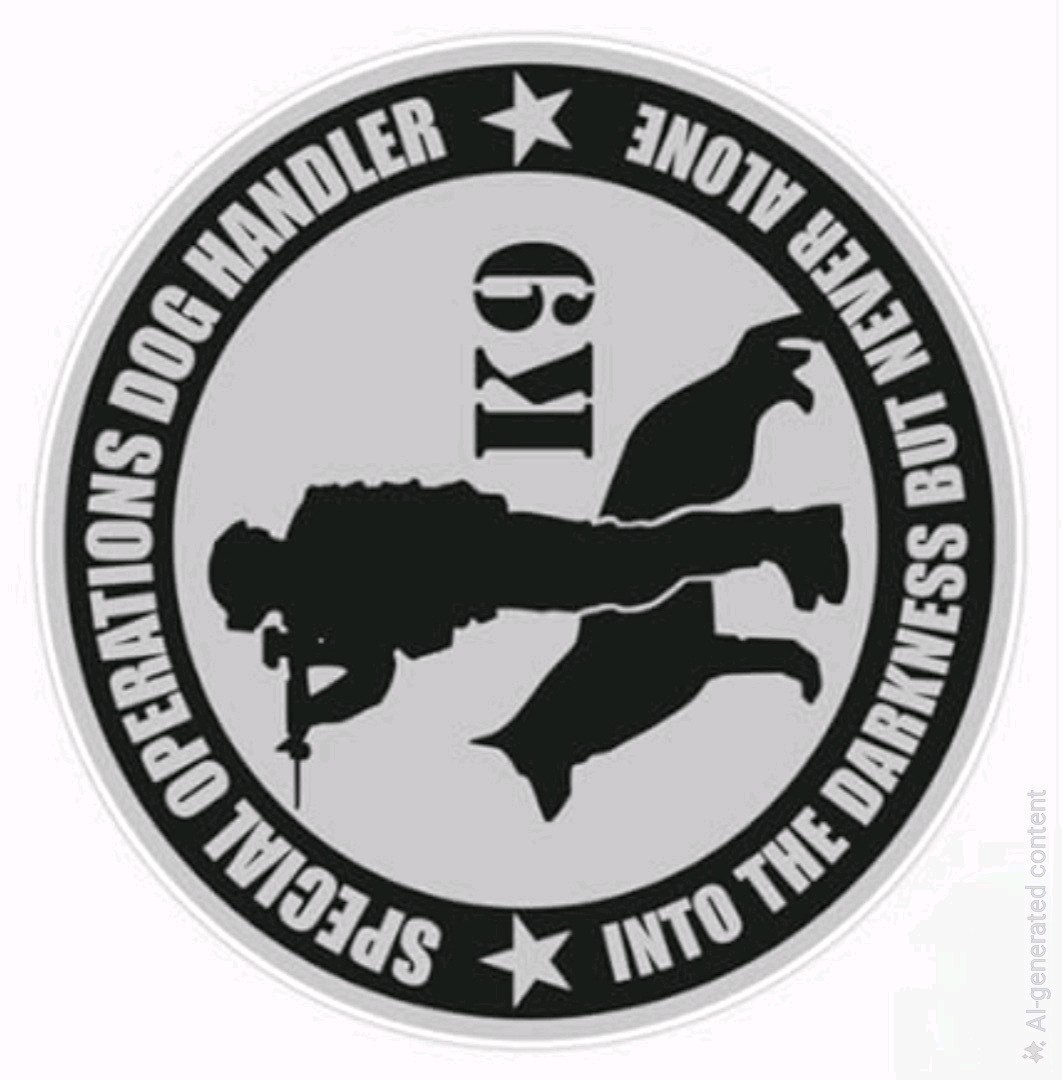 Special Operations Dog Handler K9 Round Sticker Decal – Black/Gray/White 6"