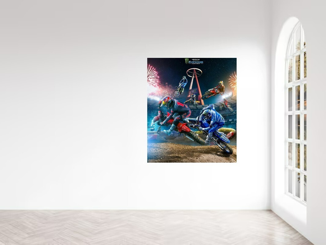 Supercross Wall Vinyl Decal Top Riders Custom Graphic Removable Adhesive Backing
