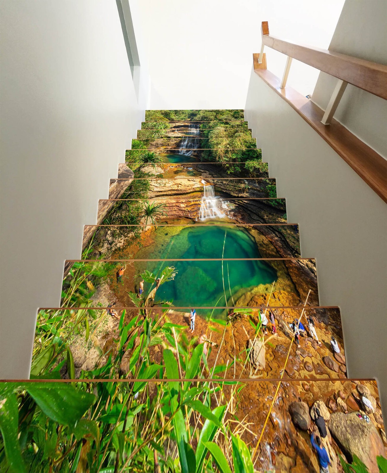 3D Elegant Stream W164 Stairs Risers Decoration Photo Mural Vinyl Wallpaper Vera
