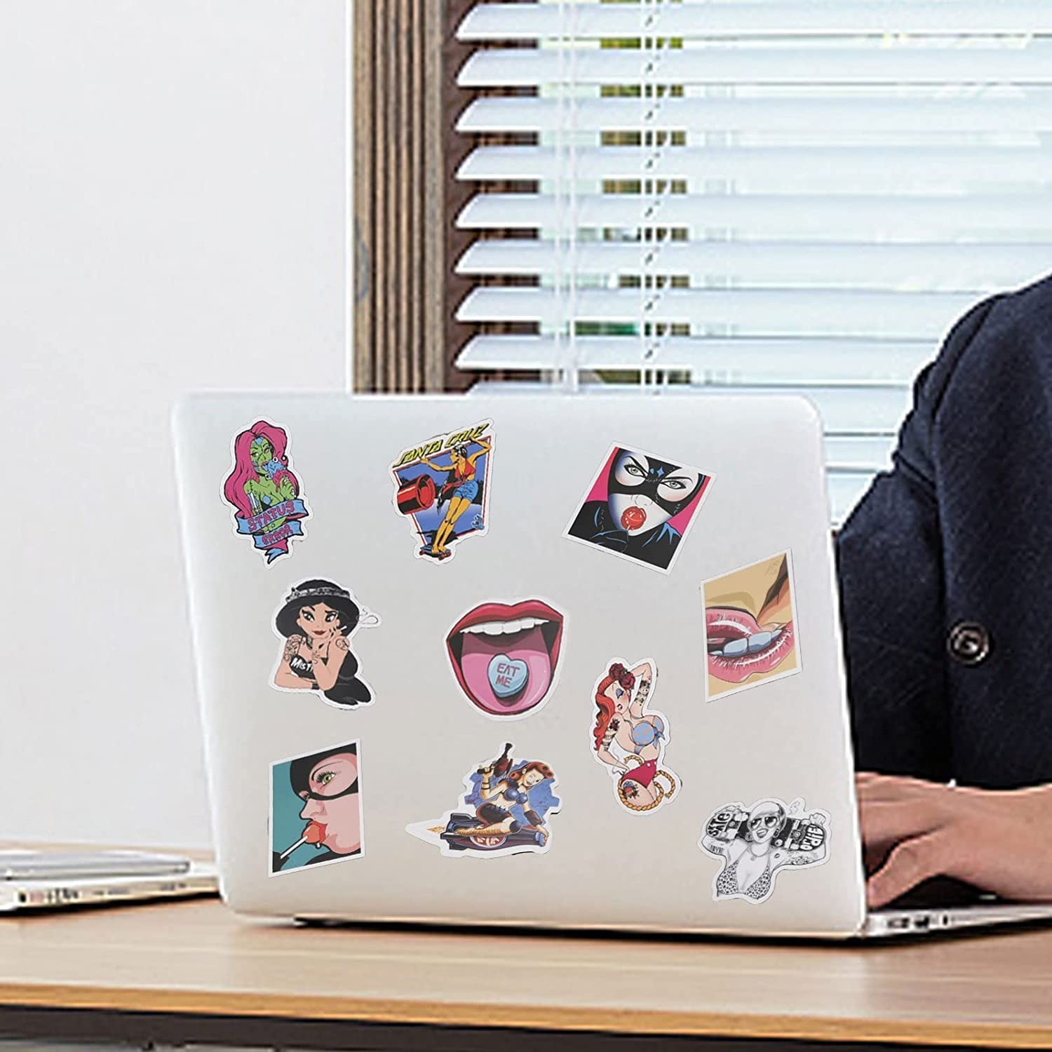 Sexy Girls Stickers for Adults,100Pcs Pinup Women Decals Pack for Laptops Skateb