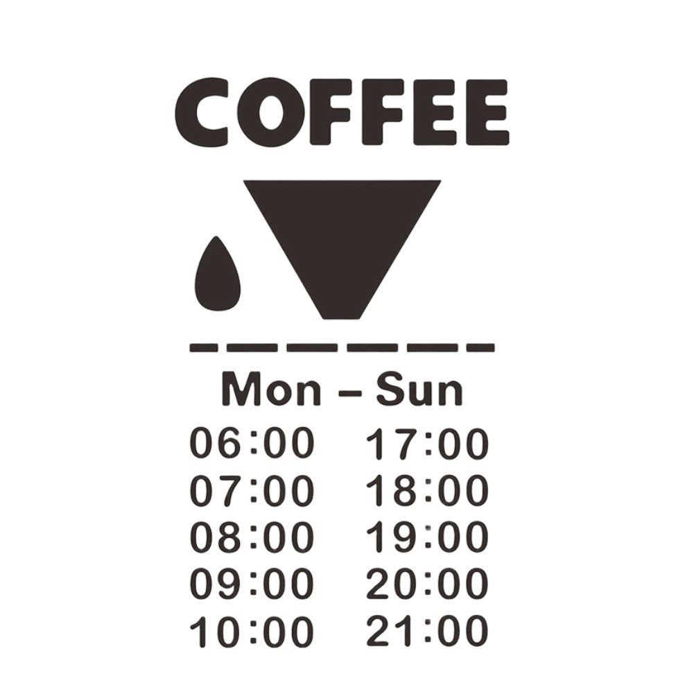 Coffee Cup Wall Decal Static Cling Black for Smooth Non Porous Surfaces