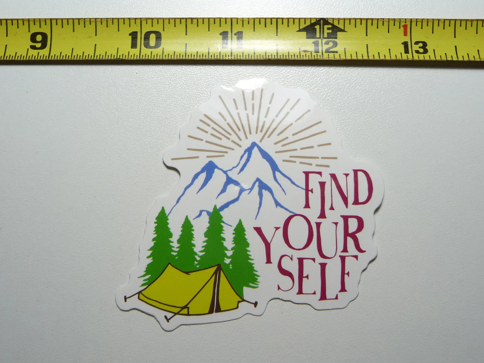 FIND YOURSELF SMALL STICKER DECAL CAMPING OUTDOORS HIKE HIKING NATURE ADVENTURE