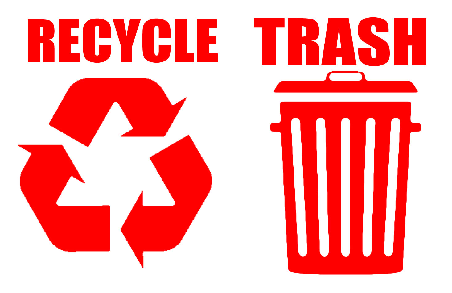 Recycle Trash Symbol Decals Sticker Logos For Home & Office Choose A1