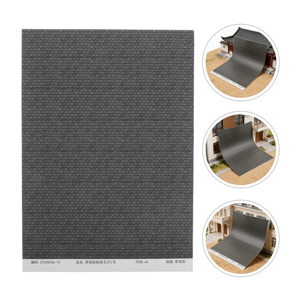 4 Sheets Simulation Tile Stickers Mini Dollhouse Tiles Making Supplies