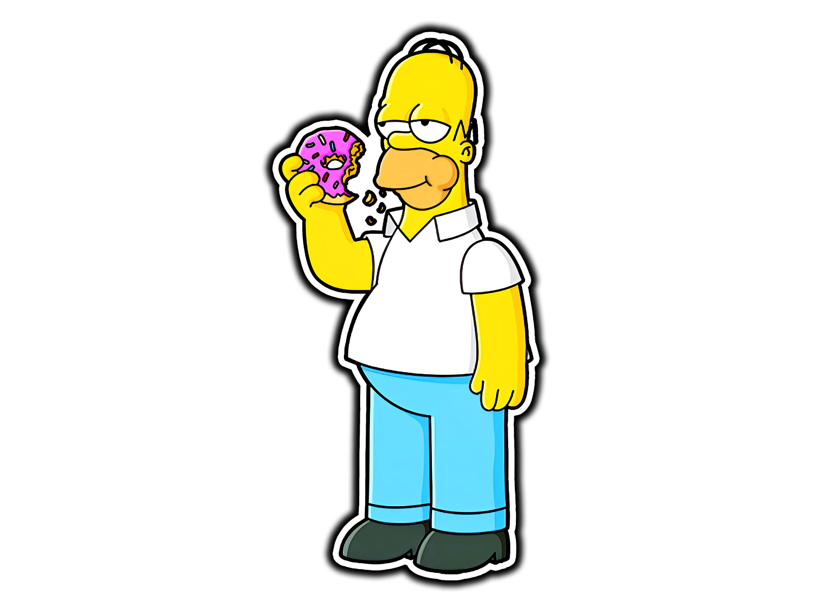 Donut Eating Homer Springfield Family Sticker Waterproof Vinyl Decal Die-Cut Car