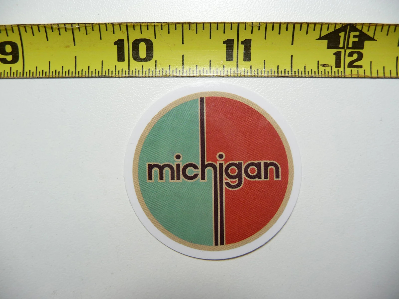 MICHIGAN ART DECO CIRCLE DESIGN SMALL STICKER DECAL TRAVEL STATE SOUVENIR FUN